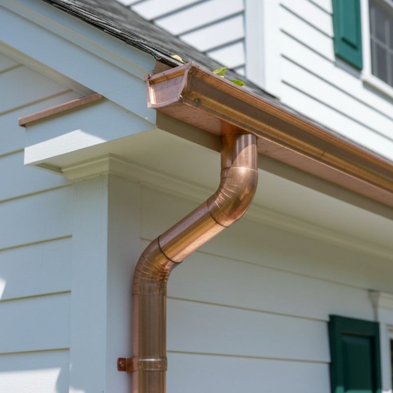 Copper Downspout Installation